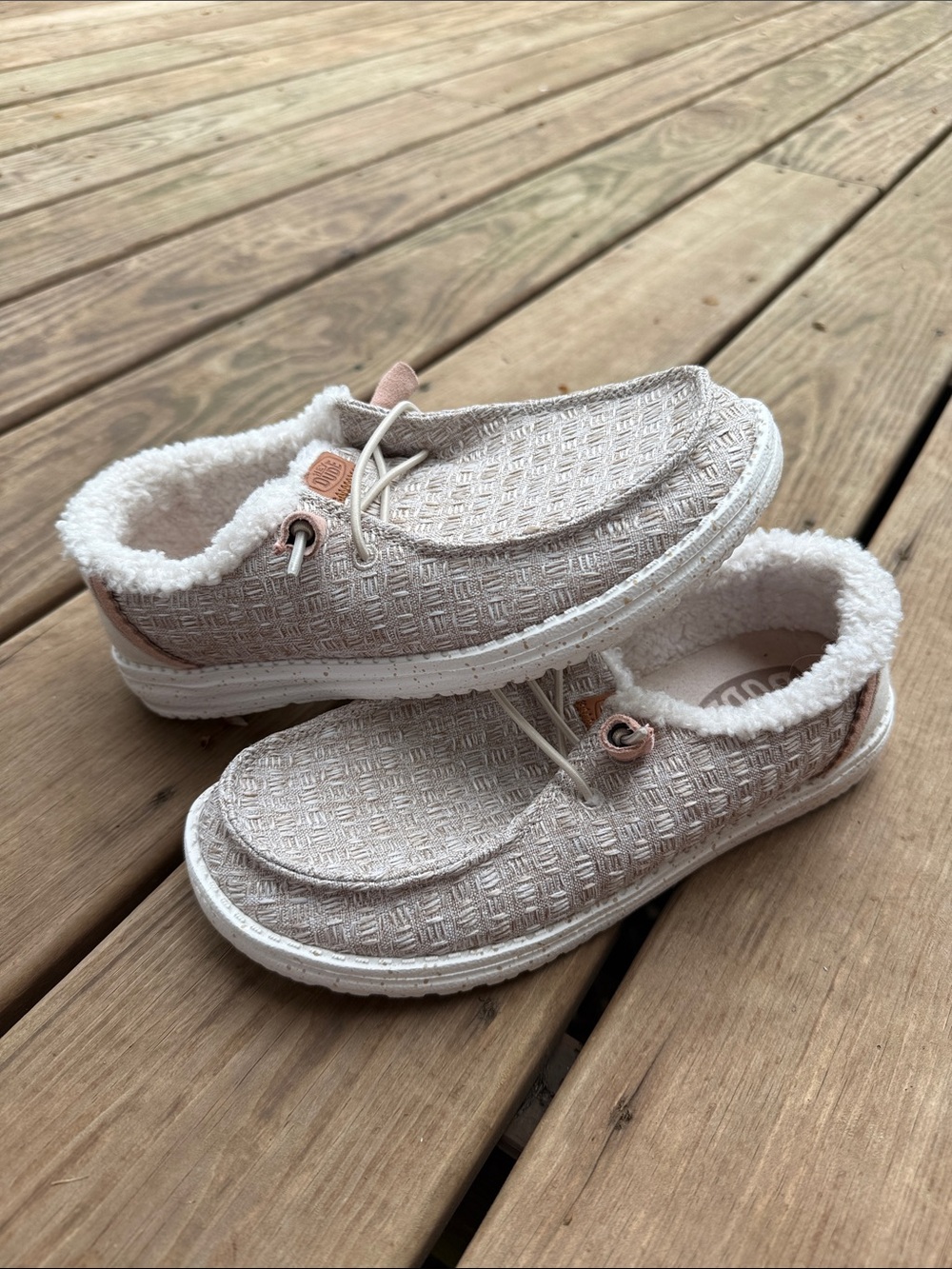 Hey Dude Kids Slip-On Shoes in Light Pink Beige